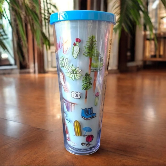 STARBUCKS California Sky Blue Collage Venti Tumbler - No Straw Included - Picture 2 of 9